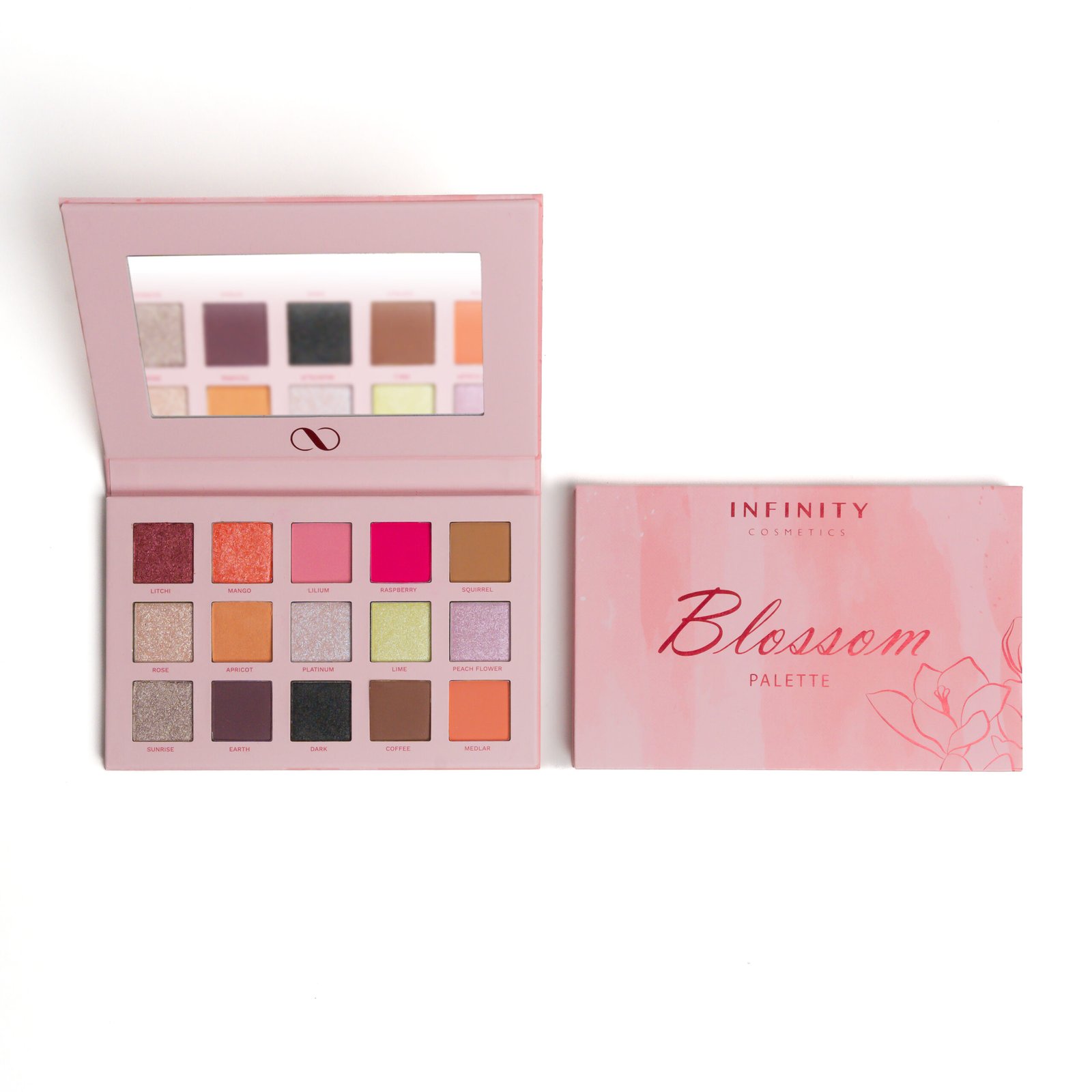 15 Metal HD and Ultra Matte Eyeshadows Blossom palette