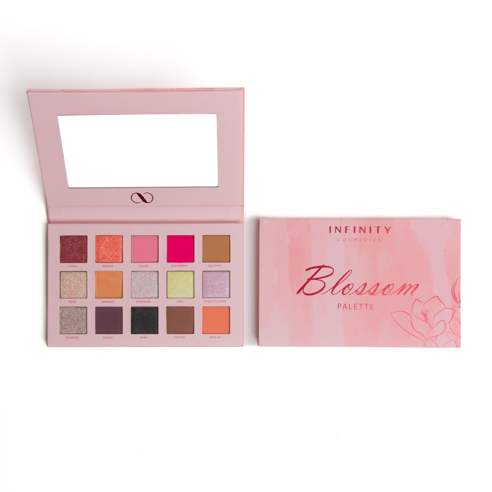 15 Metal HD and Ultra Matte Eyeshadows Blossom palette